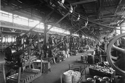 Factory floor at Parrish and Bingham Company