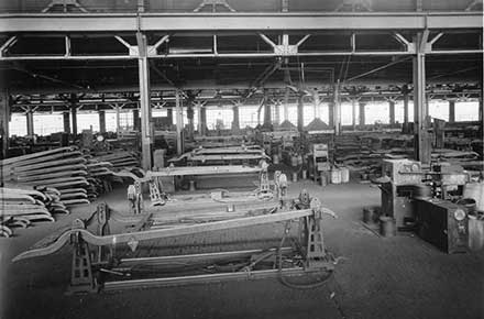 Steel frames at Parrish and Bingham Company, 1923