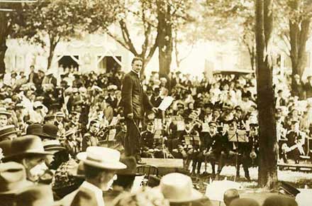 E.B. Ackley directing a concert at Sandusky, Ohio.