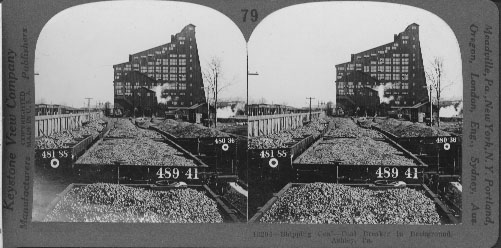 Shipping Coal — Coal Breaker in Background, Ashley, Pa.