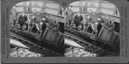 Miners Going into the Slope, Hazleton, Pa.