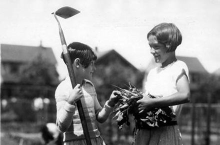 Cleveland Public School students (l-r) Marcella Rickets and Irvina Knight, 1929